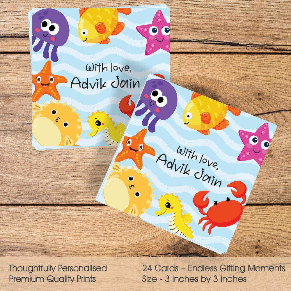 Gift tags Square - Ocean Friends