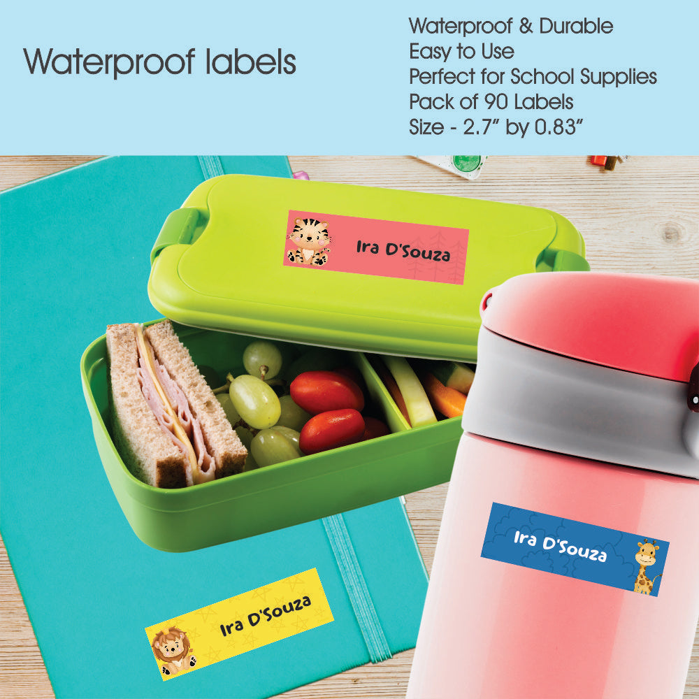 Waterproof Name Labels - Mini Zoo