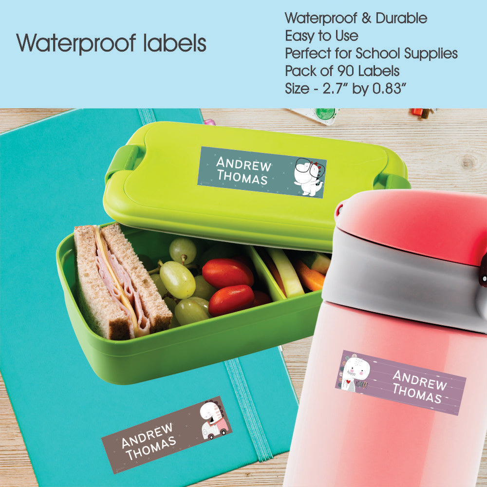 Waterproof Name Labels - Jurassic Fun