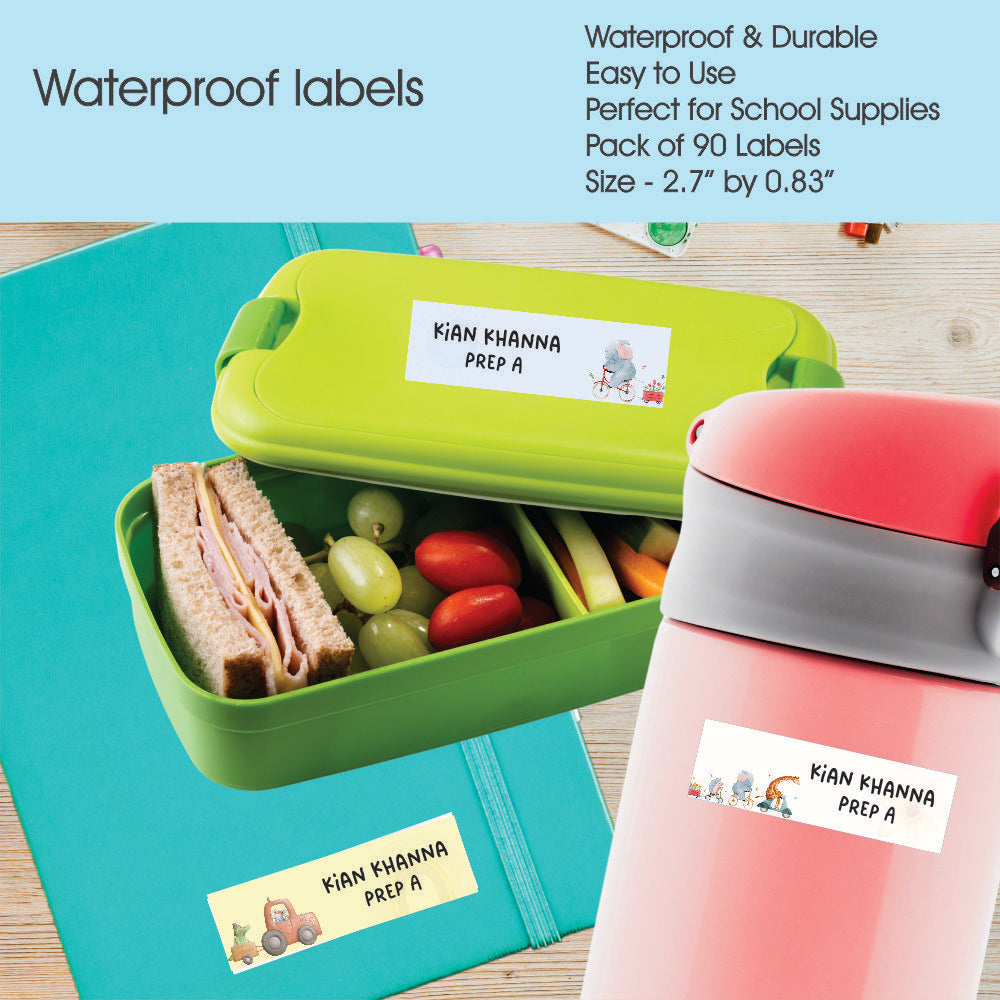 Waterproof Name Labels - Wild & cute