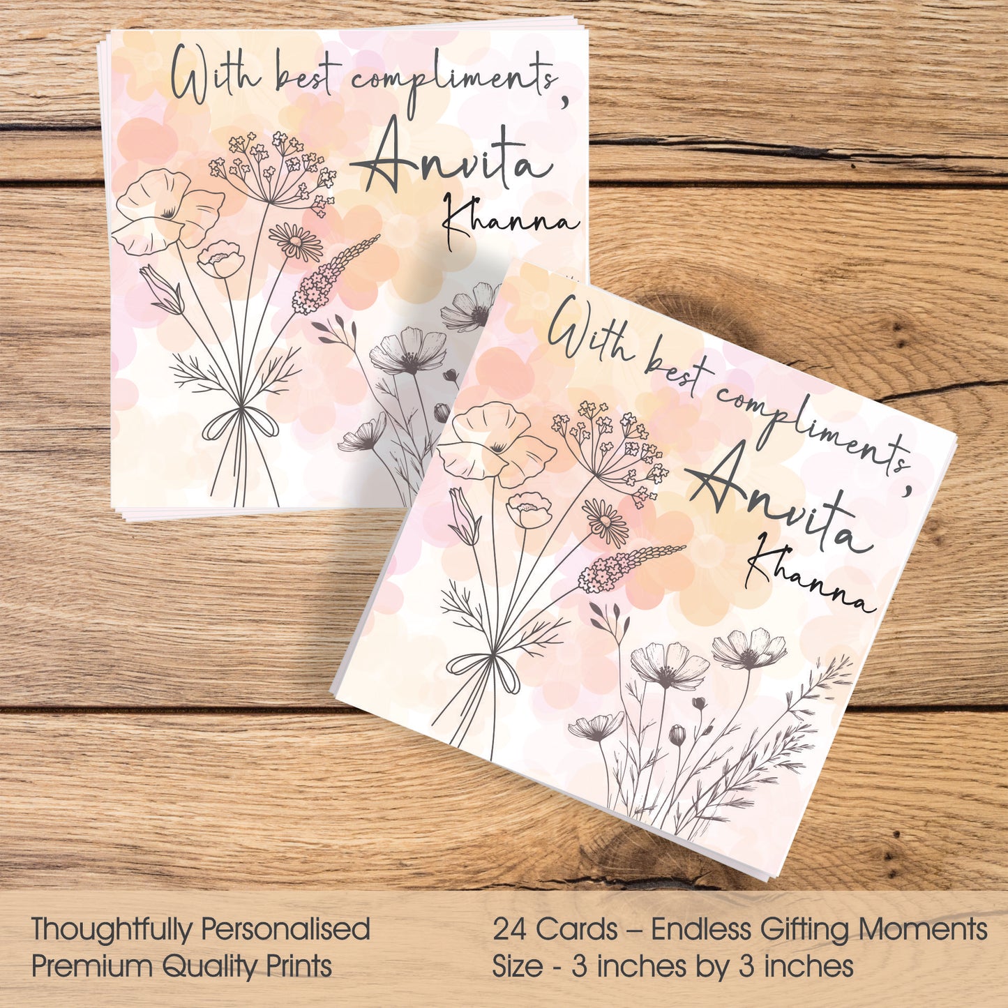 Gift tags Square - Delicate Florals