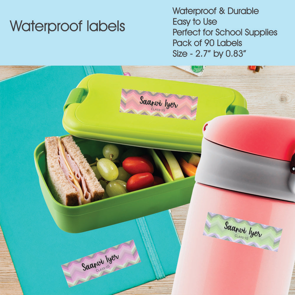 Waterproof Name Labels - Zig Zag vibes
