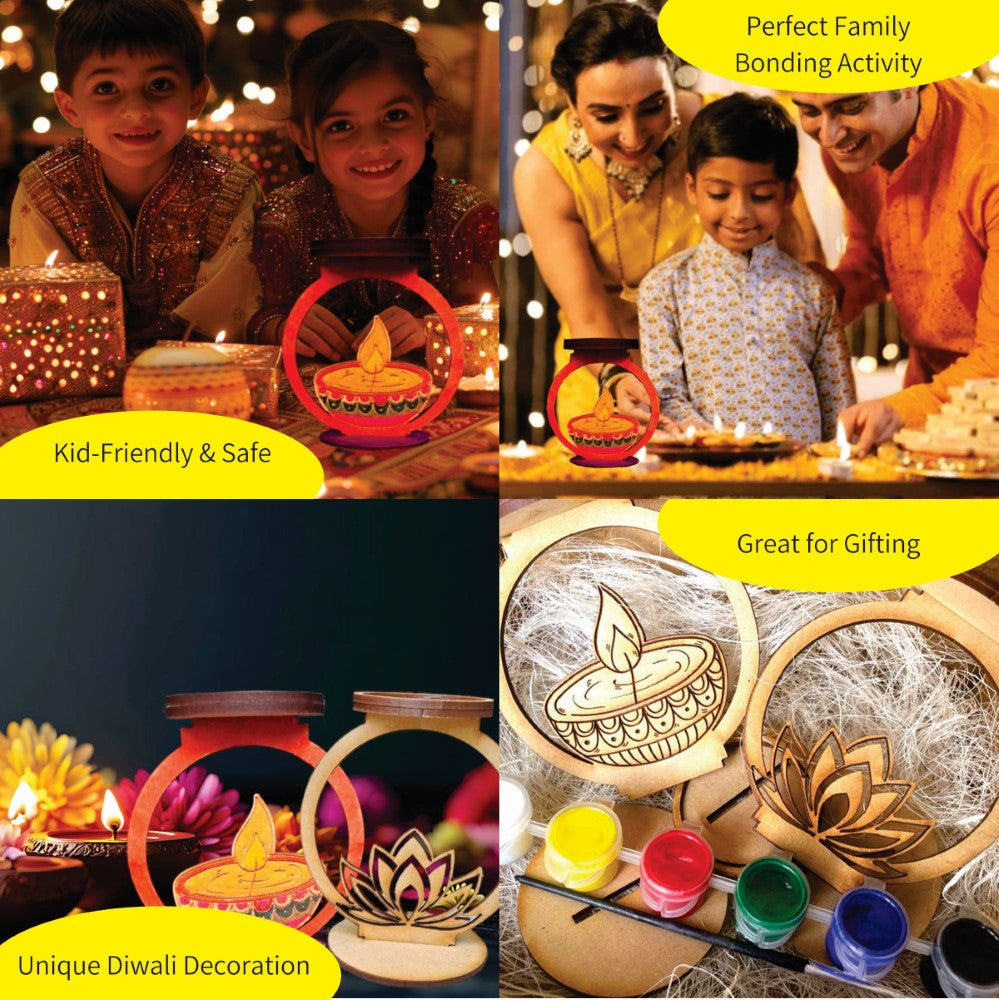 Festive Glow DIY diya stand painting kit- – Craft Your Own Festival Magic!