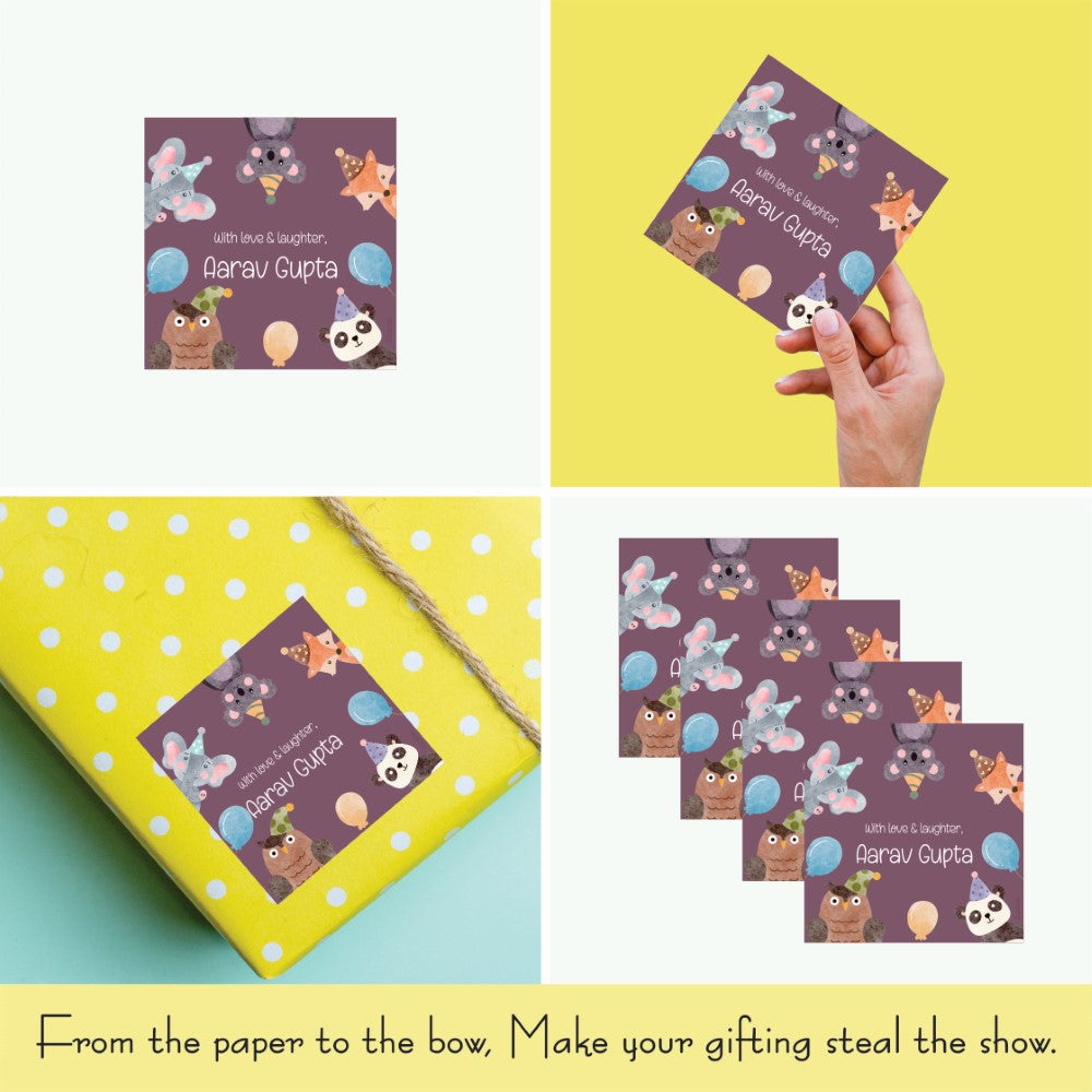 Gift tags Square - Animal Party