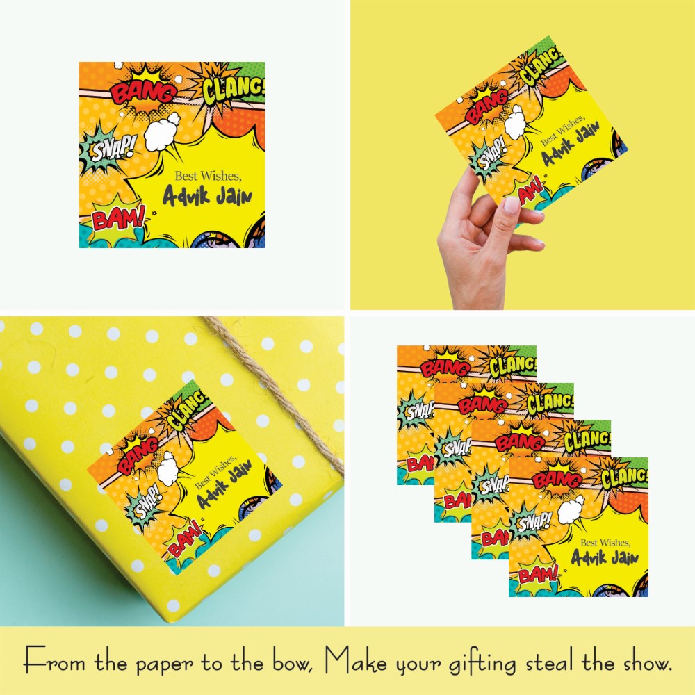 Gift tags Square - Comic Burst