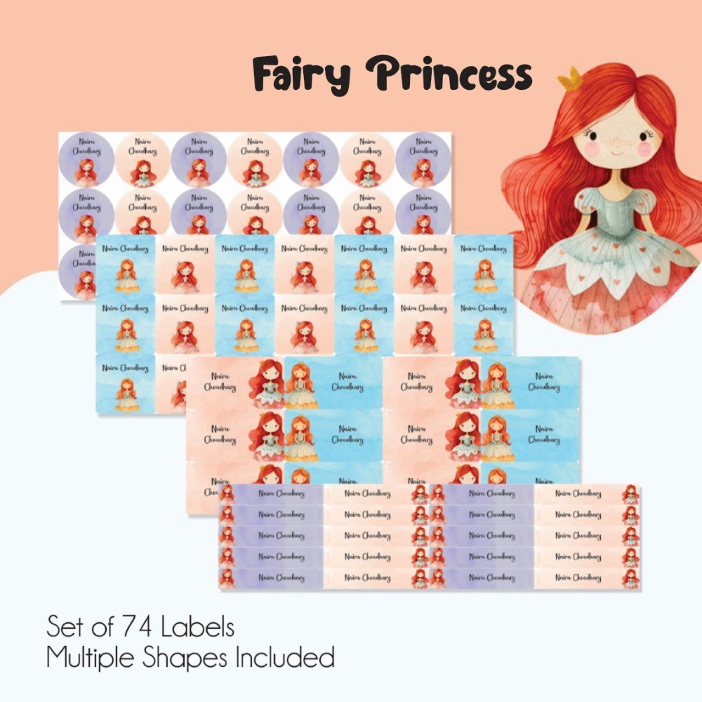 Mixed Waterproof Labels for Kids - Fairy Princess