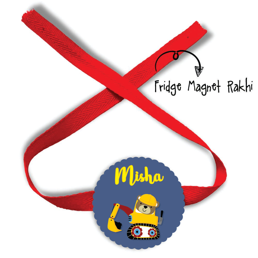 Fridge Magnet Rakhi - Construction Vehicle