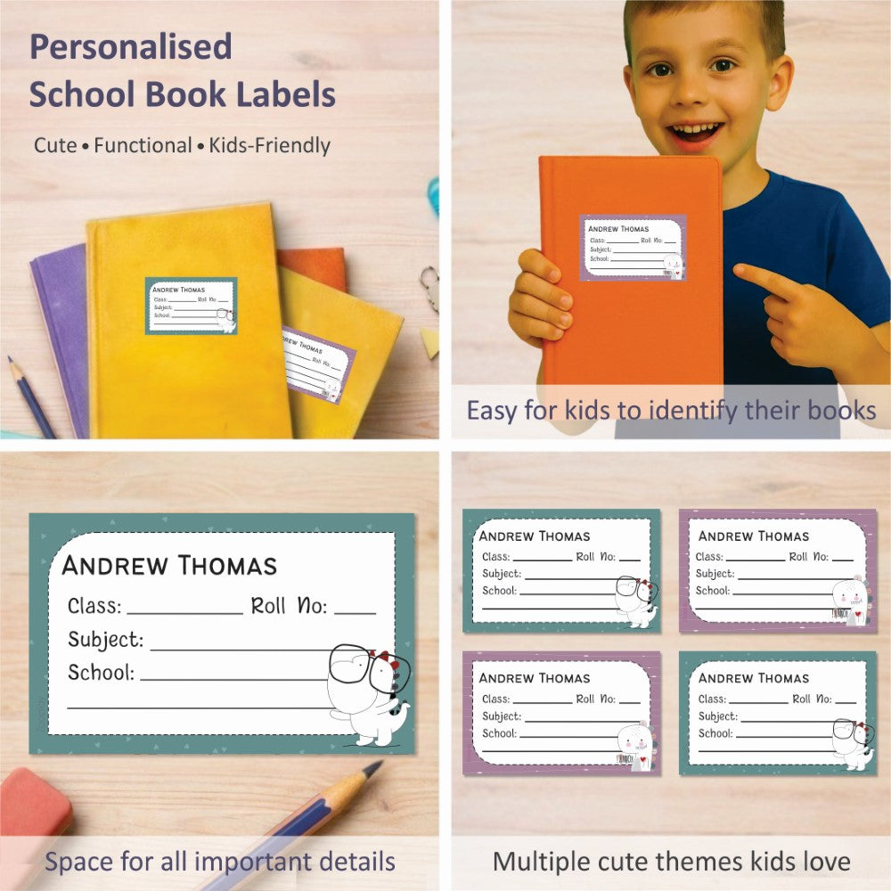 Personalized School Book Labels - Jurassic Fun