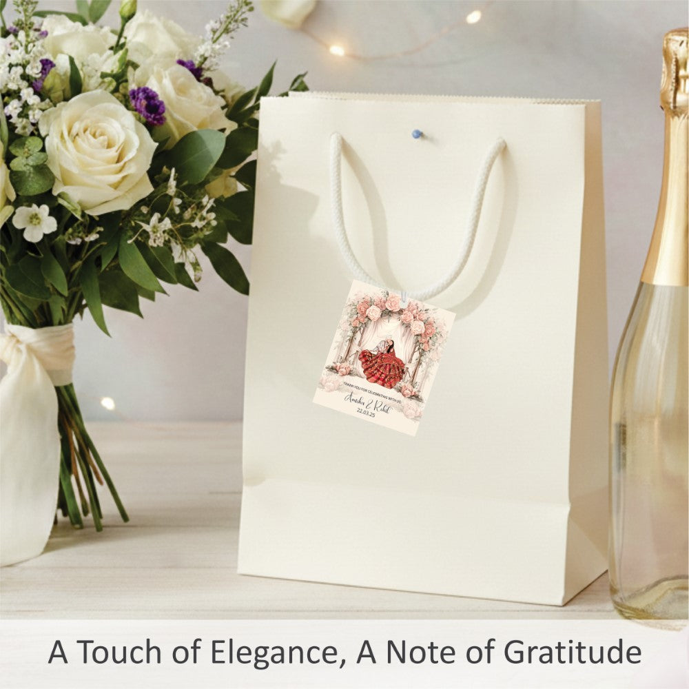 Wedding Thank You Tag - Royal Red & Gold