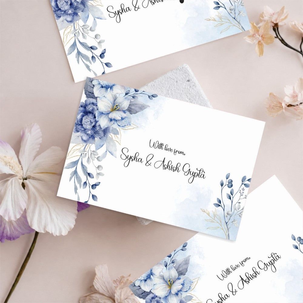 Gift tags rectangle - Sapphire Petals