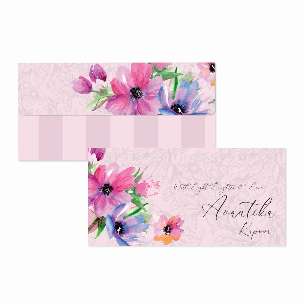 Personalised Envelopes - Purple Petals