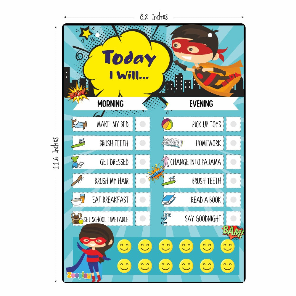 Daily Reward Chart Personalised  –  Superkid edition