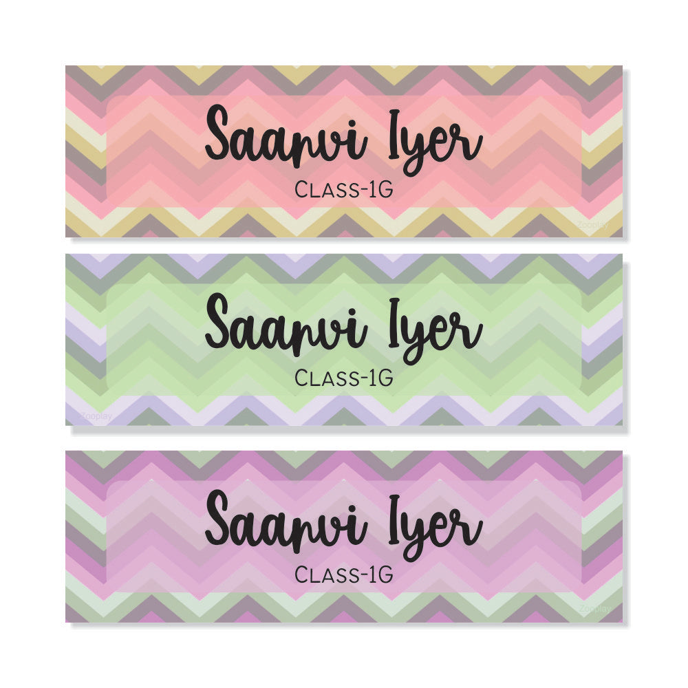 Waterproof Name Labels - Zig Zag vibes