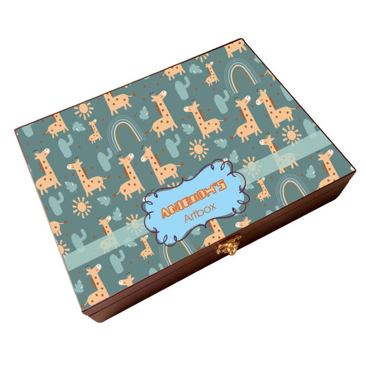 Personalised Wooden Artbox - Jungle Giraffe