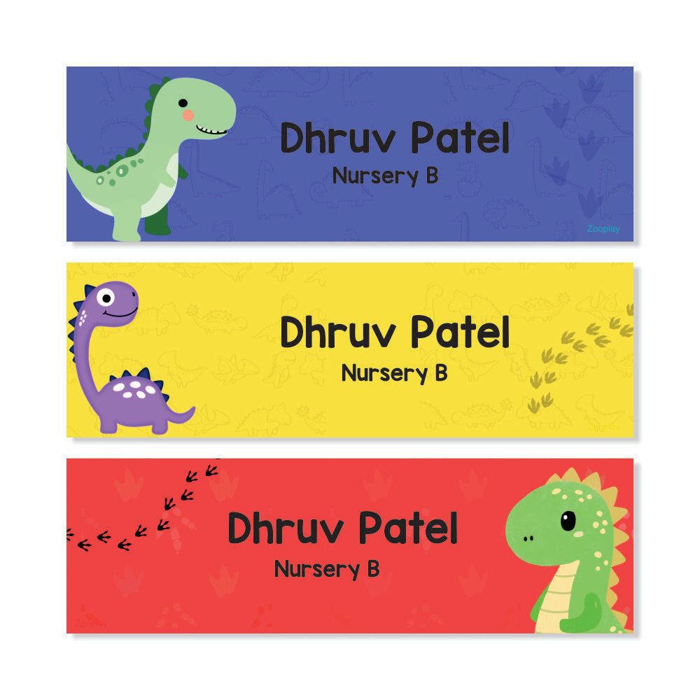 Waterproof Name Labels - Dino Trails