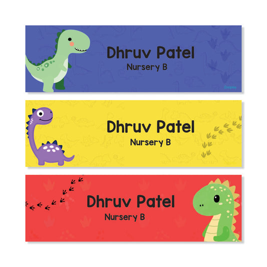 Waterproof Name Labels - Dino Trails