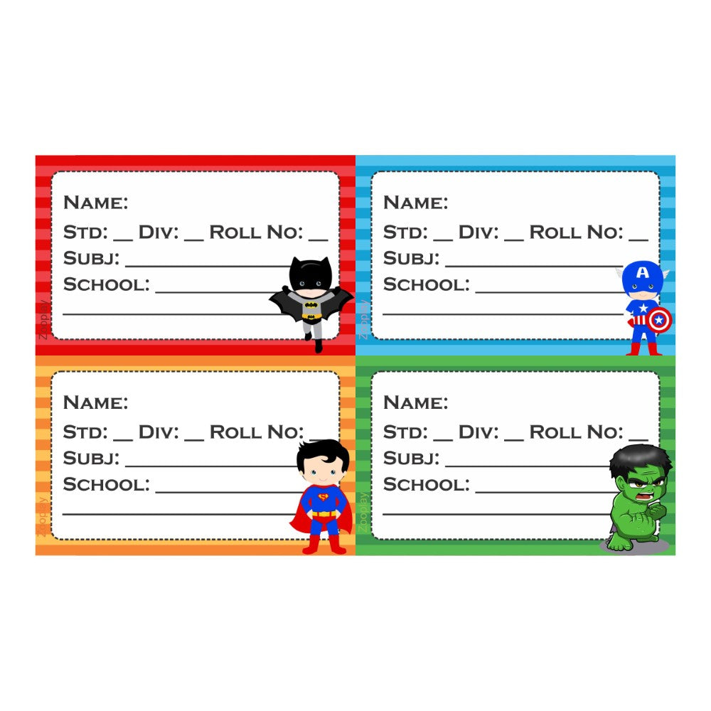 Kids Book Labels - Superhero