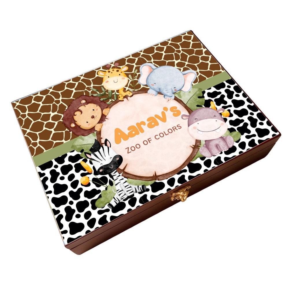Personalised Wooden Artbox - Jungle Treasure