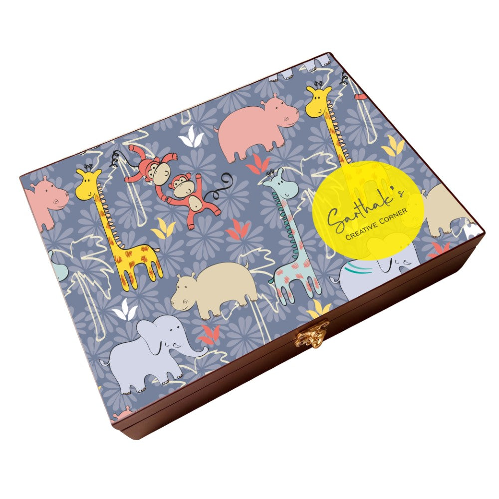 Personalised Wooden Artbox - Forest Friends