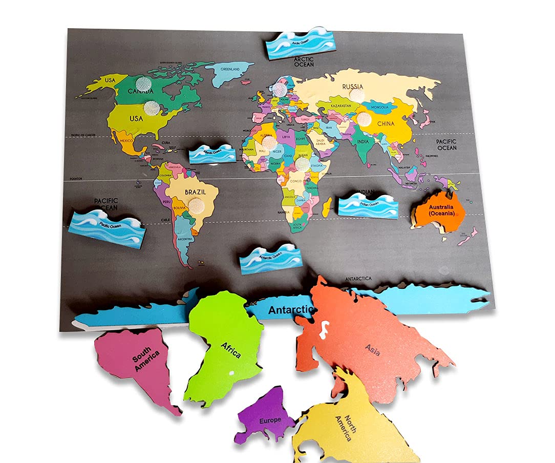 World Continents & Oceans Activity with Flashcards