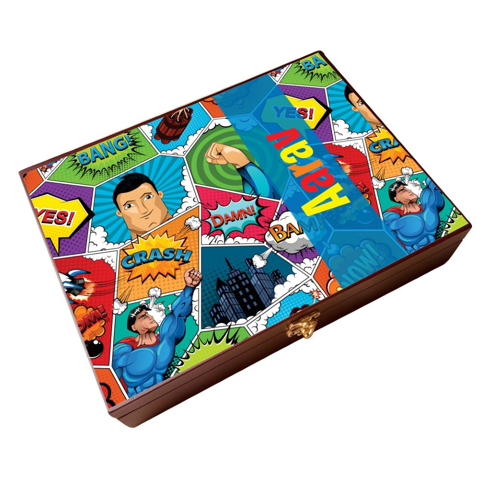 Personalised Wooden Artbox - Comic Colors