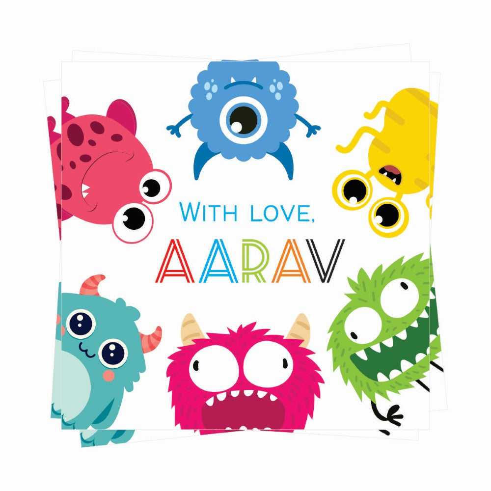 Gift tags Square - Little Monsters