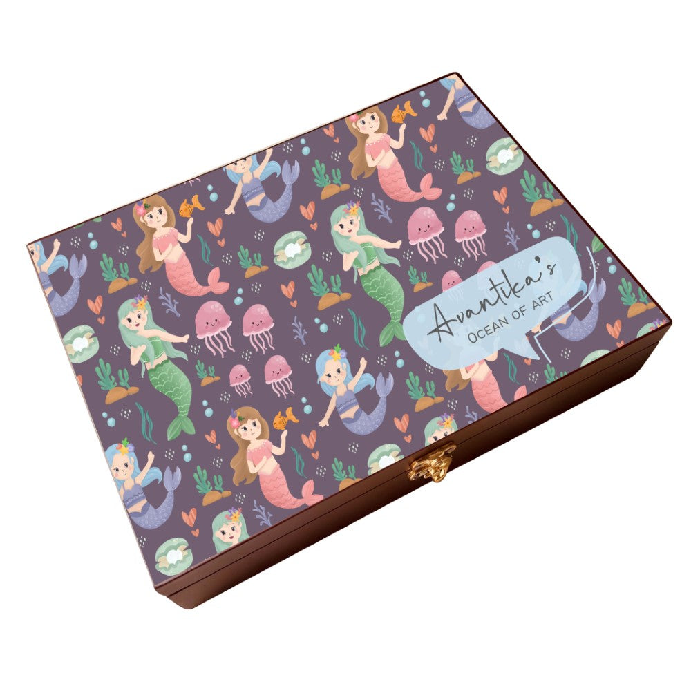 Personalised Wooden Artbox - Mermaid Treasure