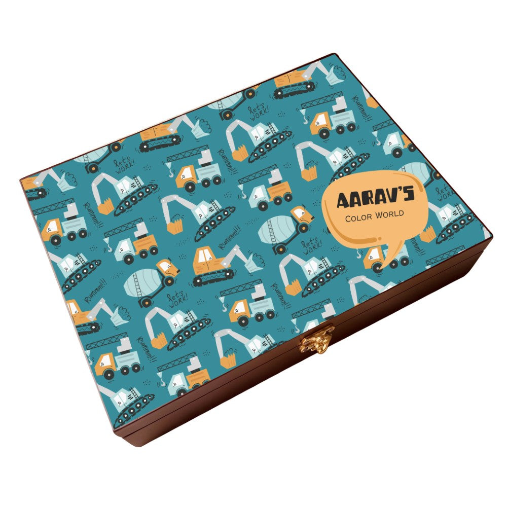 Personalised Wooden Artbox - Builder Zone