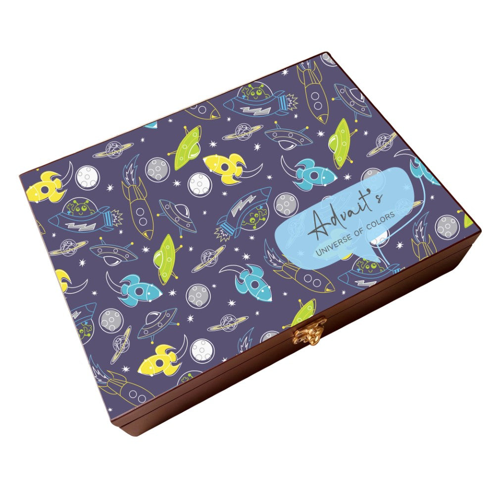 Personalised Wooden Artbox - Galaxy Treasure