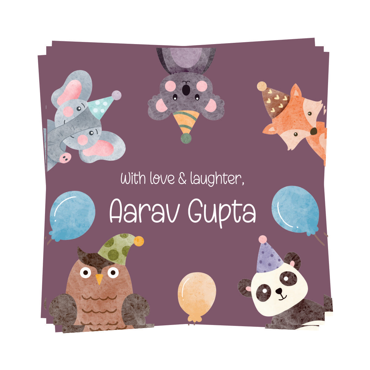 Gift tags Square - Animal Party