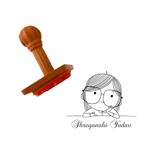 Book stamp - Girl with specs