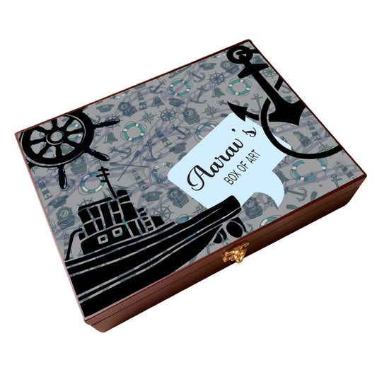 Personalised Wooden Artbox - Nautical Treasure