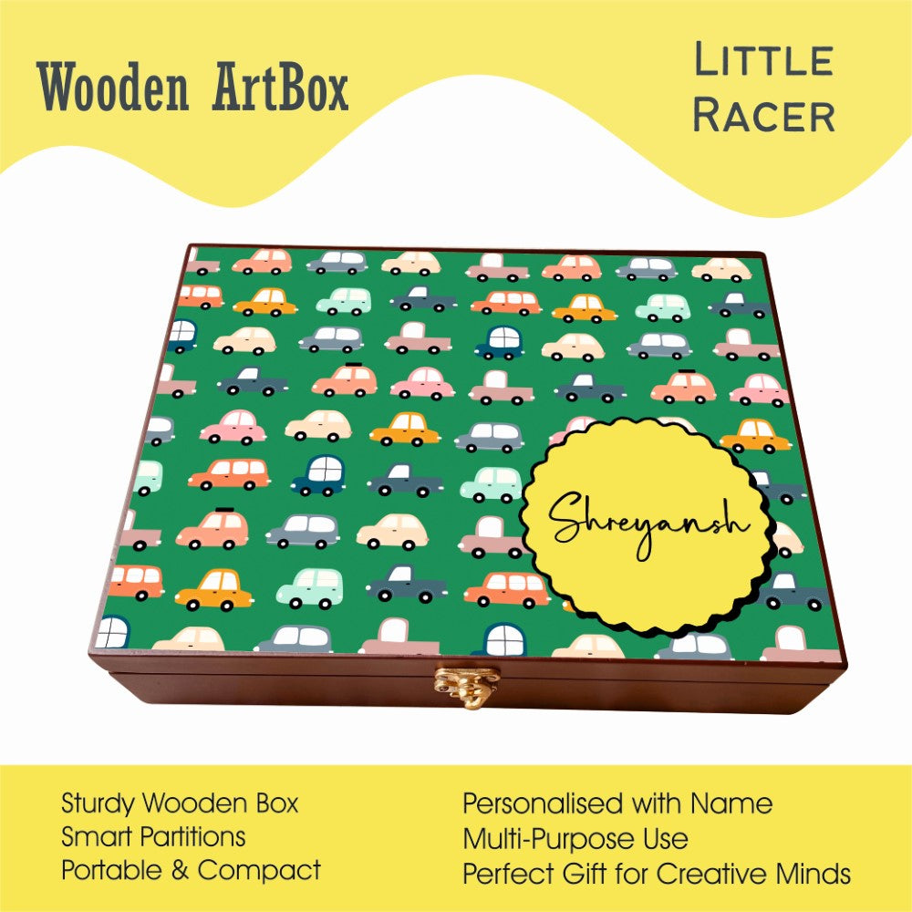 Personalised Wooden Artbox - Little Racer