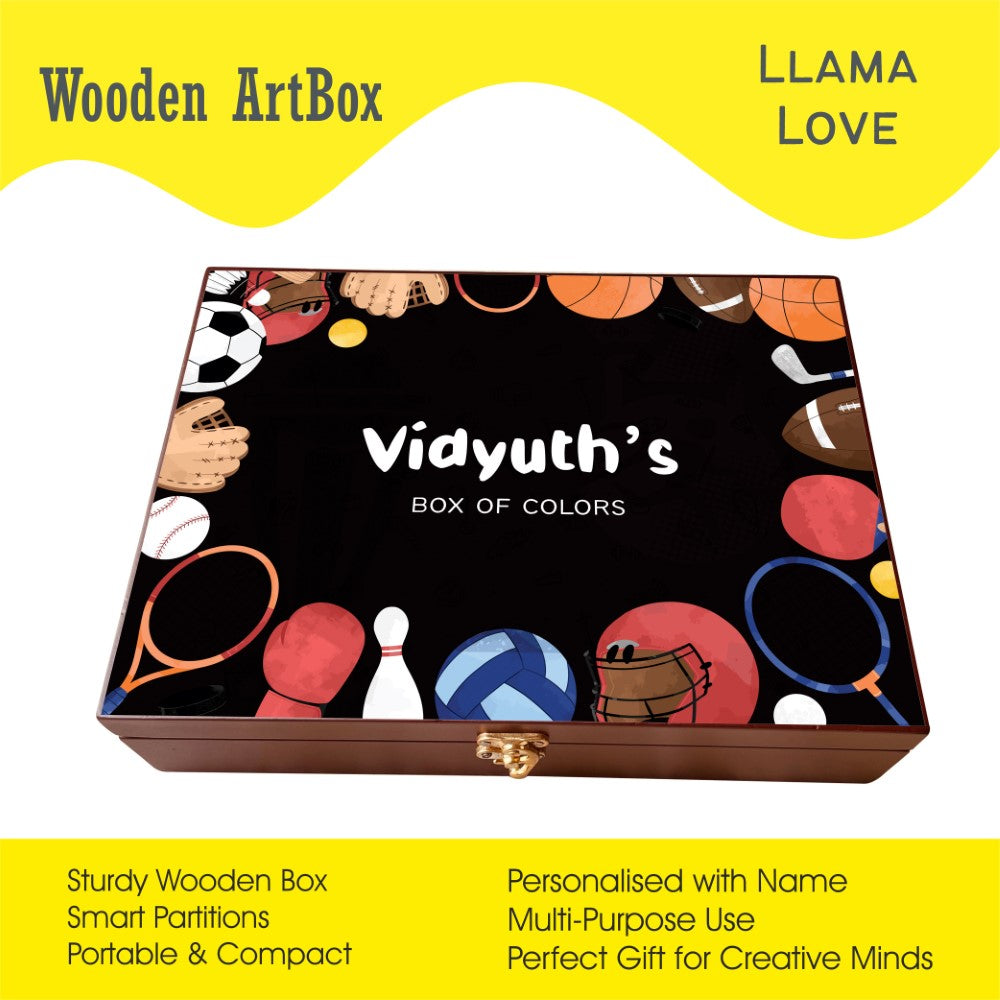 Personalised Wooden Artbox - Sports Star