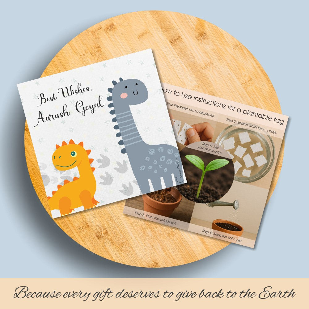 Plantable Gift Tag - Dino Days