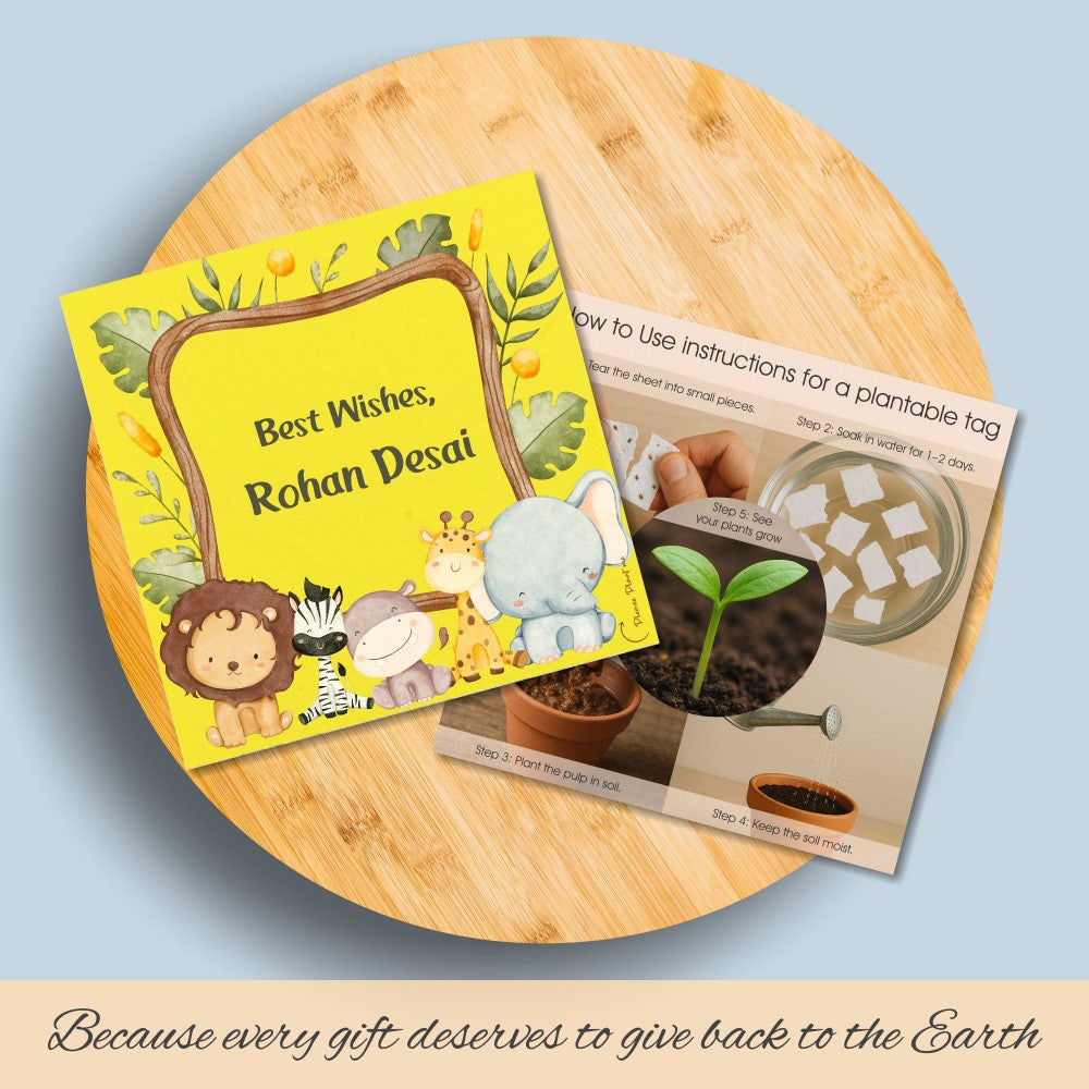 Plantable Gift Tag - Mini Zoo