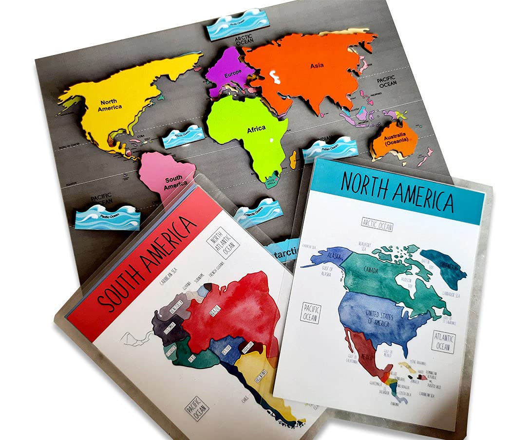 World Continents & Oceans Activity with Flashcards
