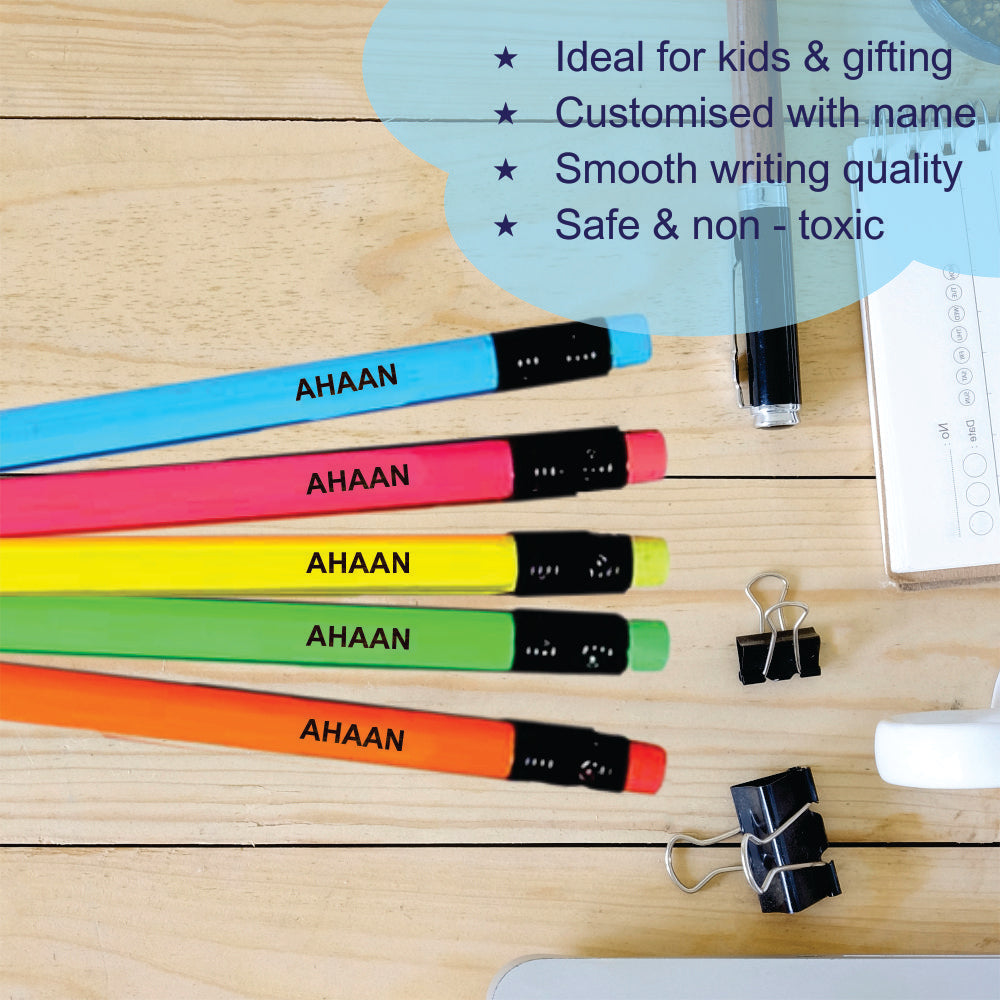 Personalised Name Pencils - Pack of 10