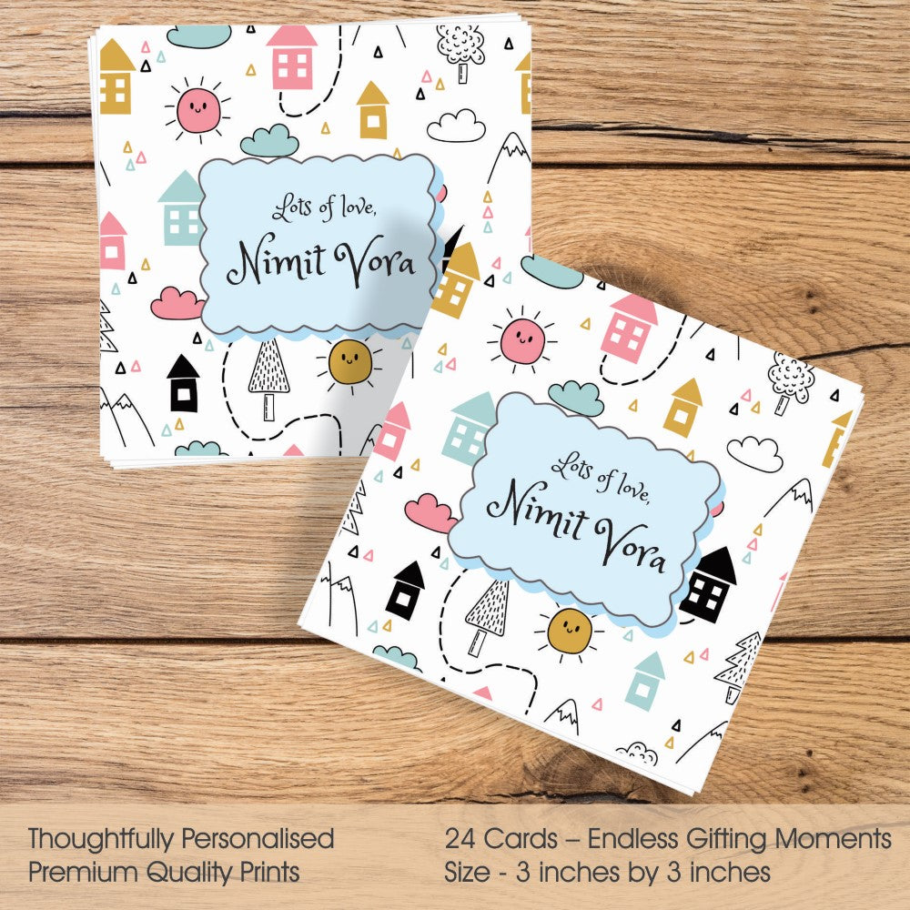 Gift tags Square - Cityscape Charm