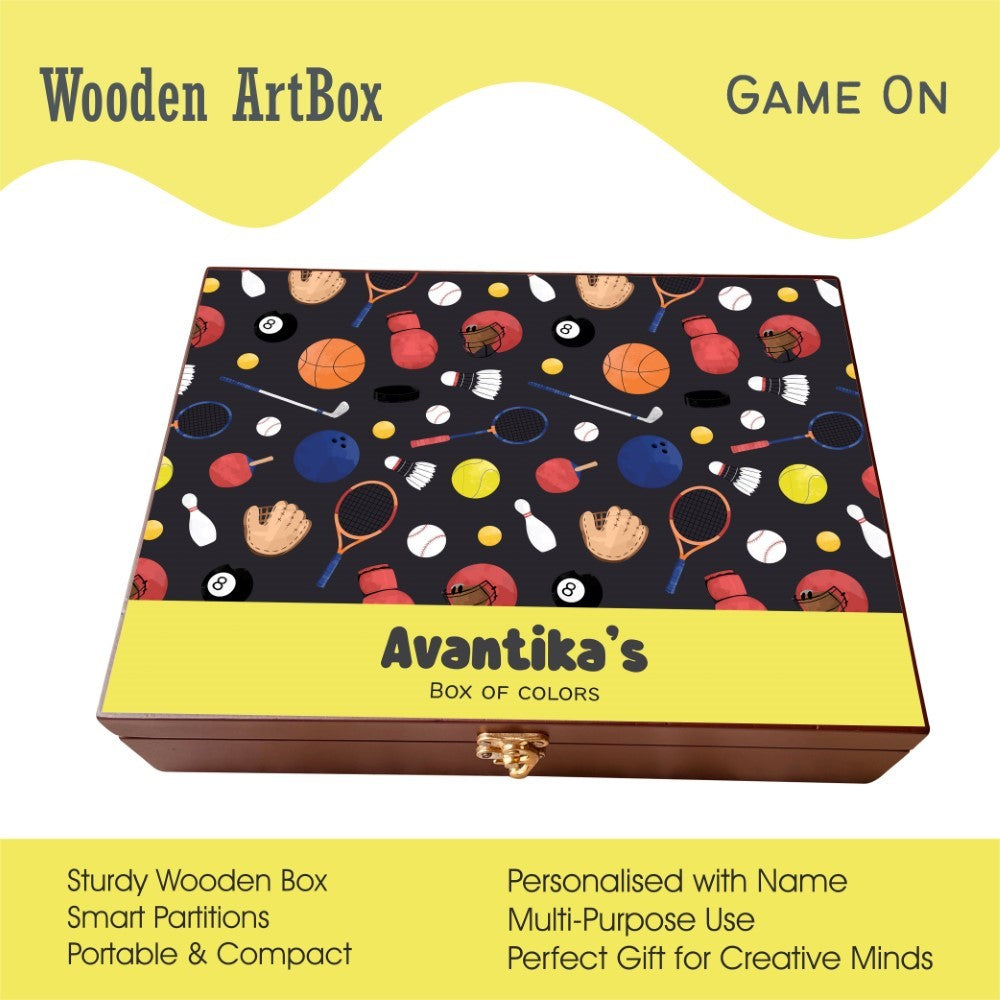 Personalised Wooden Artbox - Game On