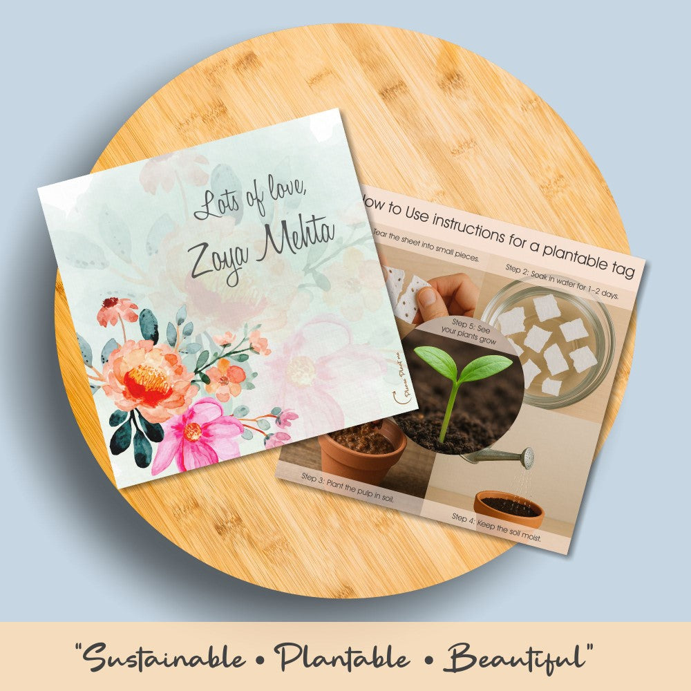 Plantable Gift Tag - Elegant Florals