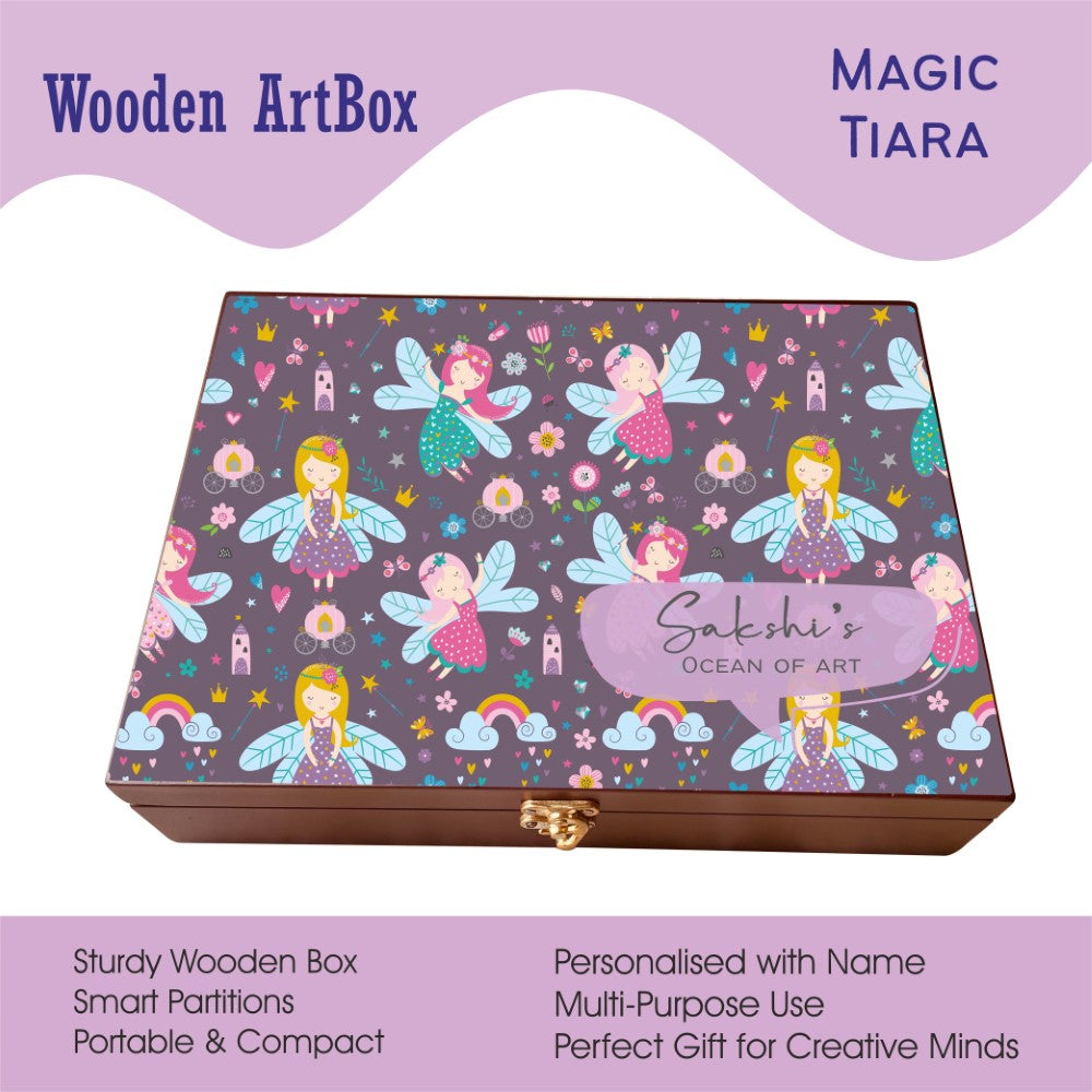 Personalised Wooden Artbox - Magic Tiara