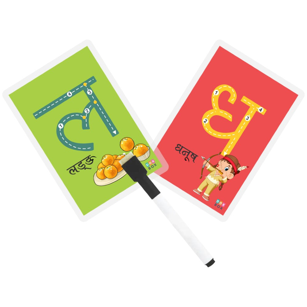 Hindi Swar and Vyanjan wipe and clean cards