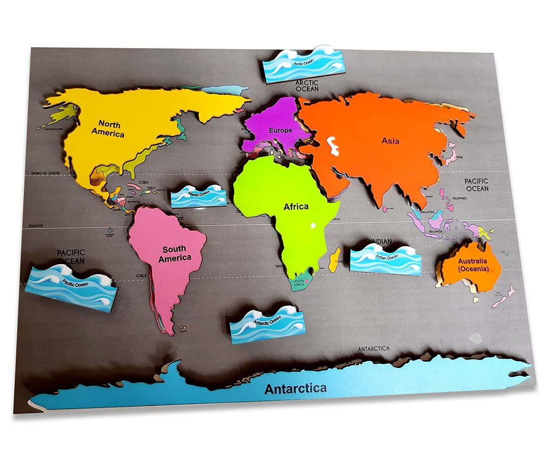 World Continents & Oceans Activity with Flashcards