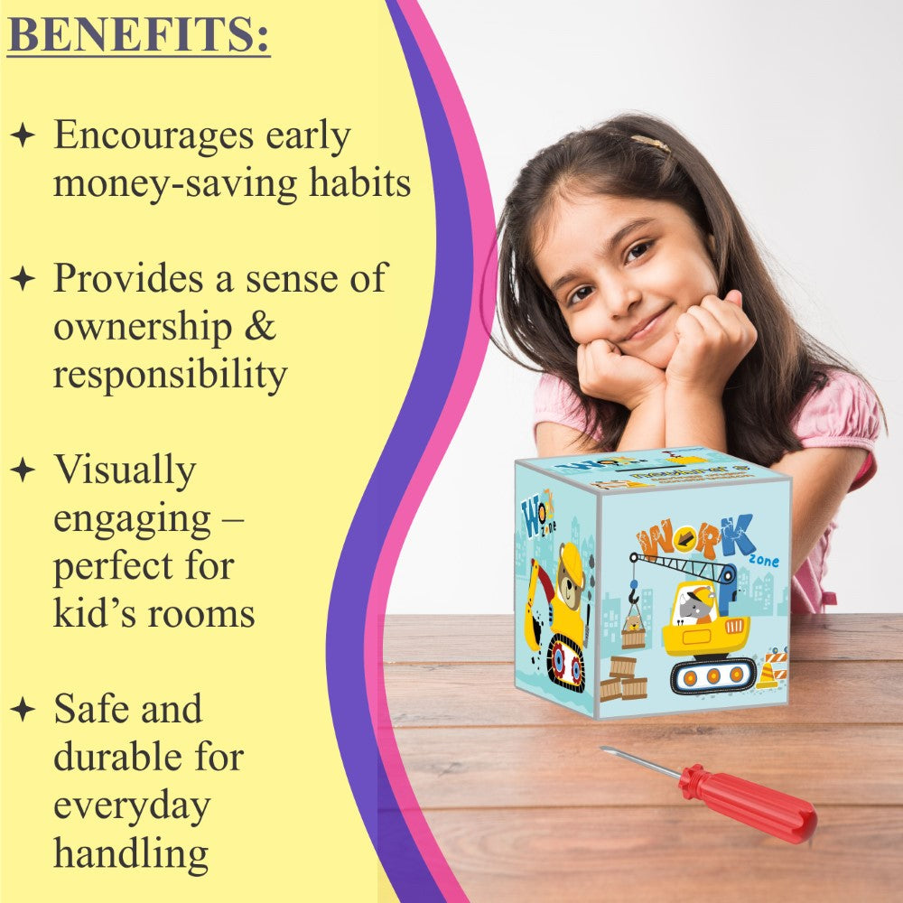 My Money Box personalised -  Construction Zone