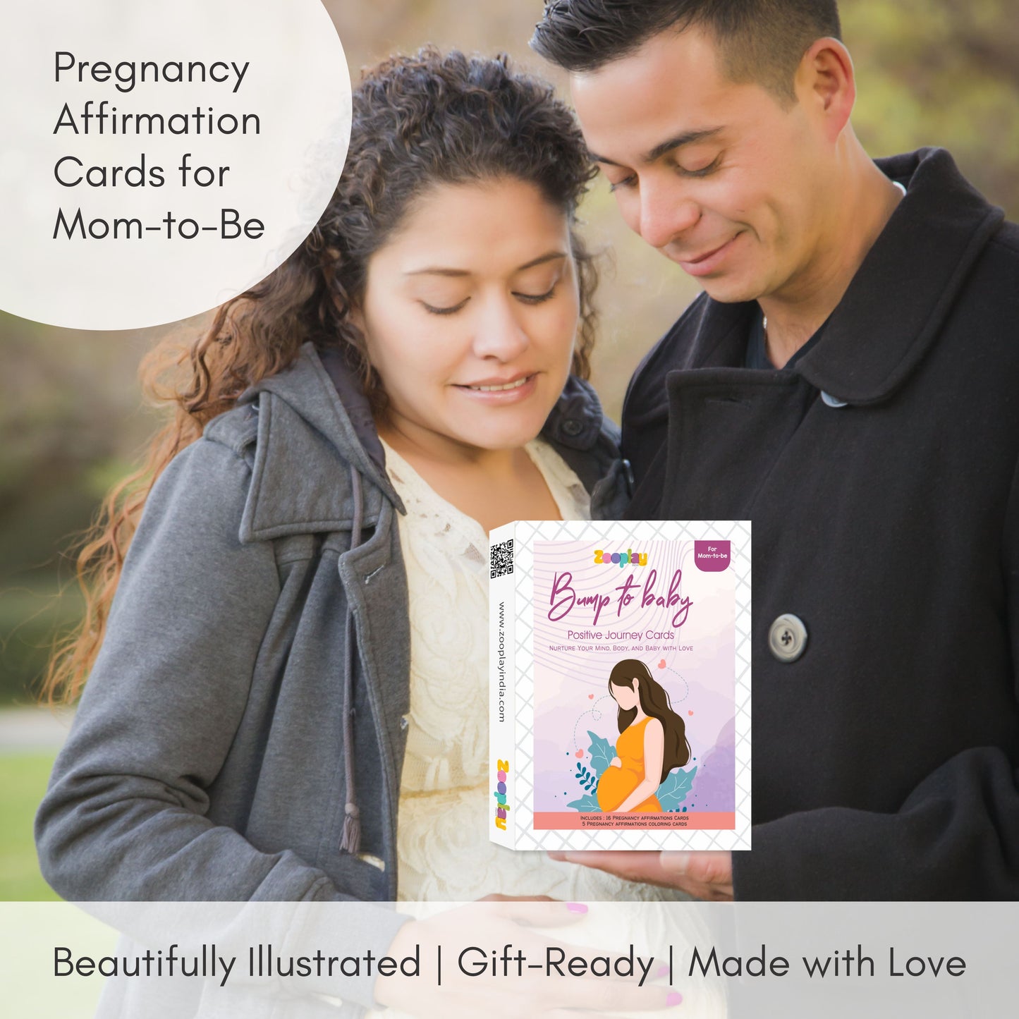 Bump to Baby – Positive Journey Cards for Mom-to-Be | 21 Pregnancy Affirmation & Mindfulness Cards | 16 Uplifting Affirmations + 5 Calming Coloring Cards