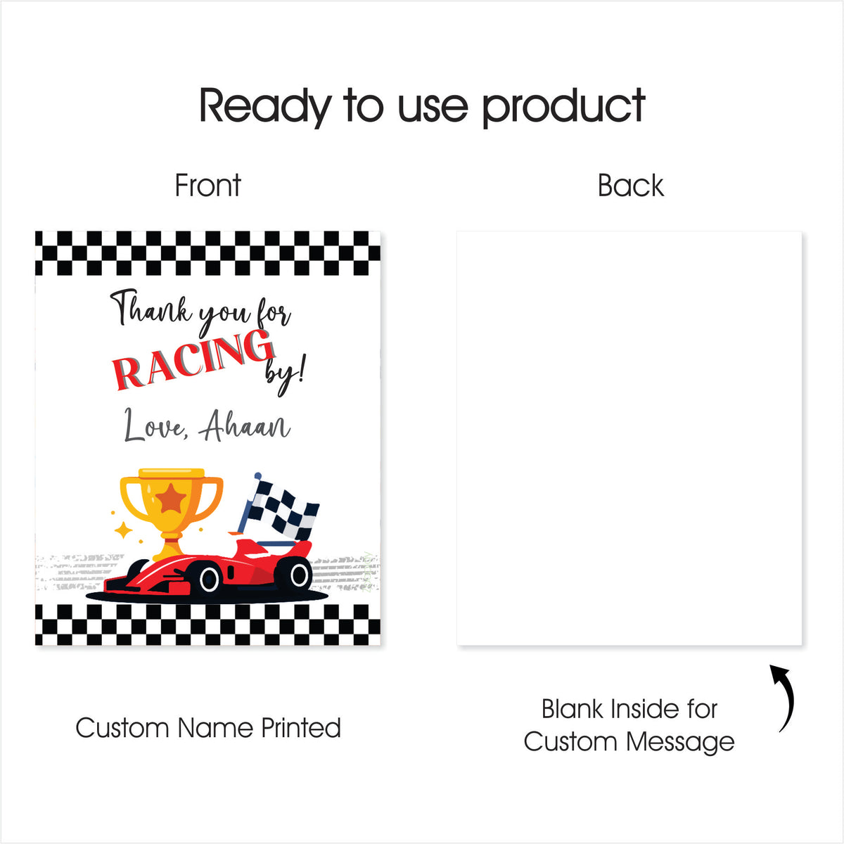 Thank You Tag - Little Racer