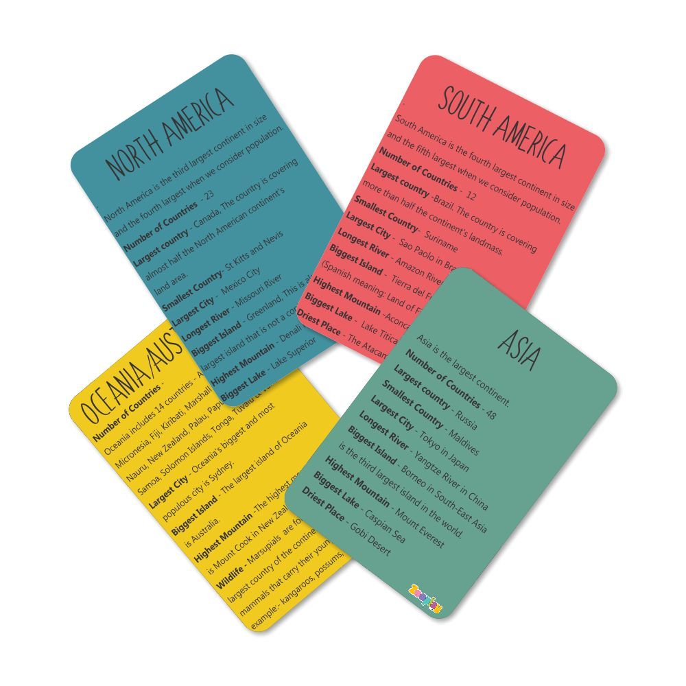 World Continents & Oceans Activity with Flashcards