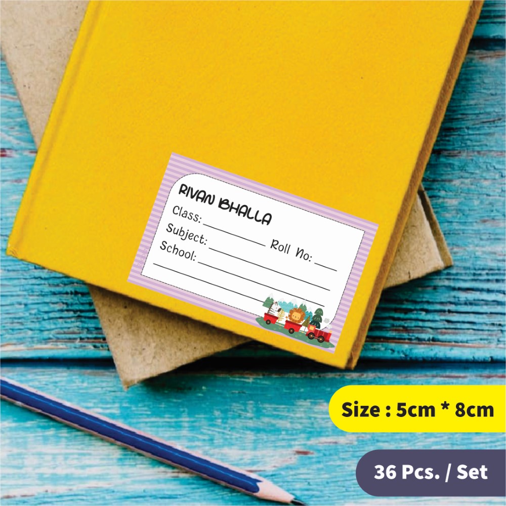 Personalized School Book Labels - Animal Express