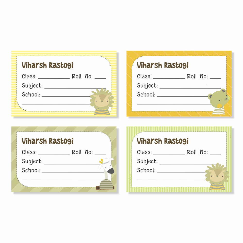 Personalized School Book Labels - Animal Hugs